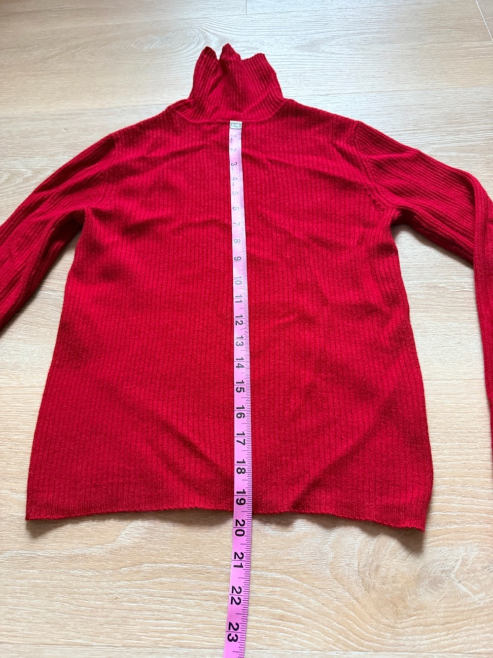 Vintage Y2K 90s GAP Merino Wool Ribbed Turtleneck Sweater Red made in UK S–M - Picture 6 of 6